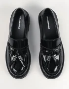 Karl Lagerfeld лоуфъри дамски от кожа Lowell черни KL42225