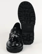 Karl Lagerfeld лоуфъри дамски от кожа Lowell черни KL42225