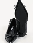 Karl Lagerfeld обувки с дебел ток от кожа Pasha черни KL30119A