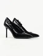 Karl Lagerfeld обувки с ток от кожа Sarabande черни KL30908R