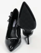 Karl Lagerfeld обувки с ток от кожа Sarabande черни KL30908R