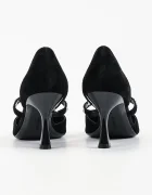 Karl Lagerfeld обувки с ток от кожа Sienna черни KL32705A