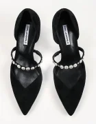 Karl Lagerfeld обувки с ток от кожа Sienna черни KL32705A