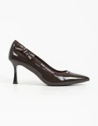 Karl Lagerfeld обувки с ток от кожа Sienna кафяви KL32708R