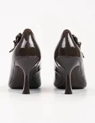 Karl Lagerfeld обувки с ток от кожа Sienna кафяви KL32708R