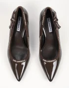 Karl Lagerfeld обувки с ток от кожа Sienna кафяви KL32708R