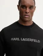 Karl Lagerfeld Памучен суичър мъжки в черно с изчистен дизайн 561952.705075