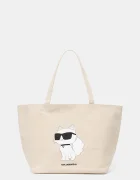 Karl Lagerfeld Памучна чанта IKON в бежово A1W50022