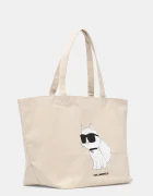 Karl Lagerfeld Памучна чанта IKON в бежово A1W50022