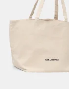 Karl Lagerfeld Памучна чанта IKON в бежово A1W50022