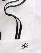 Karl Lagerfeld Памучна риза дамска в бяло със свободна кройка с класическа яка A4W11015