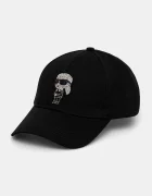 Karl Lagerfeld Памучна шапка с козирка IKON RHINESTONES