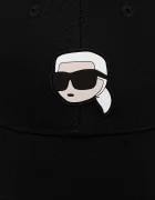 Karl Lagerfeld Памучна шапка с козирка IKON в червено с апликация A1W33037