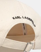 Karl Lagerfeld Памучна шапка с козирка K/ESSENTIAL в бежово с апликация A1W33071
