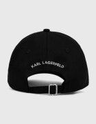Karl Lagerfeld Памучна шапка с козирка в черно с апликация