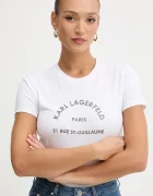 Karl Lagerfeld Памучна тениска дамска в бяло B1W17033