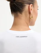 Karl Lagerfeld Памучна тениска дамска в бяло B1W17033