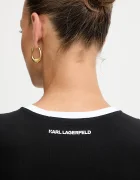 Karl Lagerfeld Памучна тениска дамска в черно B1W17027
