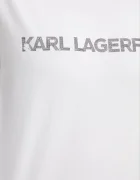 Karl Lagerfeld Памучна тениска ELONGATED LOGO дамска в бяло A3W17102
