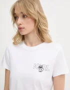 Karl Lagerfeld Памучна тениска IKON дамска в бяло A3W17085