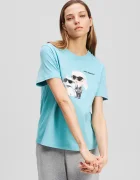 Karl Lagerfeld Памучна тениска IKON дамска в синьо A3W17077