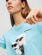 Karl Lagerfeld Памучна тениска IKON дамска в синьо A3W17077