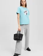 Karl Lagerfeld Памучна тениска IKON дамска в синьо A3W17077