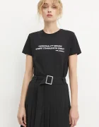 Karl Lagerfeld Памучна тениска в черно A1W17068