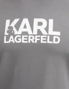 Karl Lagerfeld Памучна тениска в сиво с принт 561235.755780