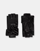 Karl Lagerfeld ръкавици дамски от кожа K/SIGNATURE черни B3W33012