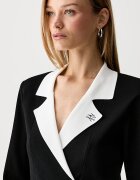 Karl Lagerfeld разкроена рокля с вискоза черна B3W13038