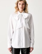 Karl Lagerfeld риза дамска от памук бяла A4W11009