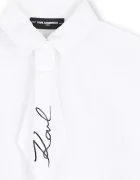 Karl Lagerfeld риза за деца от памук бяла с изчистена шарка Z31316