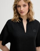 Karl Lagerfeld рокля с лен черна с изчистена шарка B2W13028