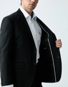 Karl Lagerfeld сако с едноредно закопчаване мъжко с добавена вълна черно 500090.155601