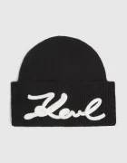 Karl Lagerfeld Шапка с вълна K/SIGNATURE в черно A4W33009