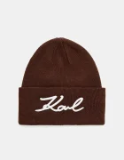 Karl Lagerfeld Шапка с вълна K/SIGNATURE в кафяво B1W33016