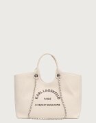 Karl Lagerfeld шопинг чанта дамска от памук K/RSG бежова B3W50068