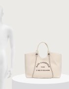 Karl Lagerfeld шопинг чанта дамска от памук K/RSG бежова B3W50068