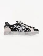 Karl Lagerfeld Skool маратонки дамски от кожа черни KL60116S