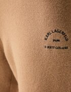 Karl Lagerfeld спортен панталон дамски с вискоза бежов с висока талия B4W10068
