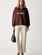 Karl Lagerfeld суичър дамски с вискоза кафяв B3W44017