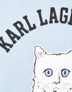 Karl Lagerfeld суичър с качулка дамски от памук син B4W20061