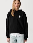 Karl Lagerfeld суичър с качулка дамски с памук IKON черен B3W20048