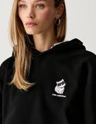 Karl Lagerfeld суичър с качулка дамски с памук IKON черен B3W20048