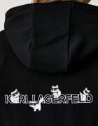 Karl Lagerfeld суичър с качулка дамски с памук IKON черен B3W20048