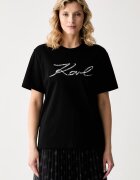 Karl Lagerfeld тениска дамска от памук черна B3W17089