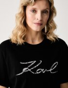 Karl Lagerfeld тениска дамска от памук черна B3W17089