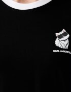 Karl Lagerfeld тениска дамска от памук IKON черна B3W17092
