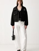 Karl Lagerfeld тениска дамска от памук с еластан черна B3W17071
